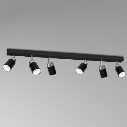 Spot RENO 6xGU10/60W/230V noir/chrome brillant
