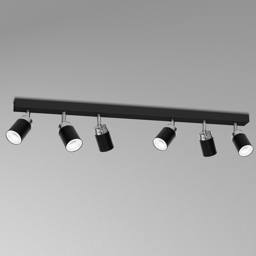 Spot RENO 6xGU10/60W/230V noir/chrome brillant
