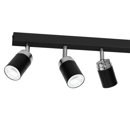 Spot RENO 6xGU10/60W/230V noir/chrome brillant