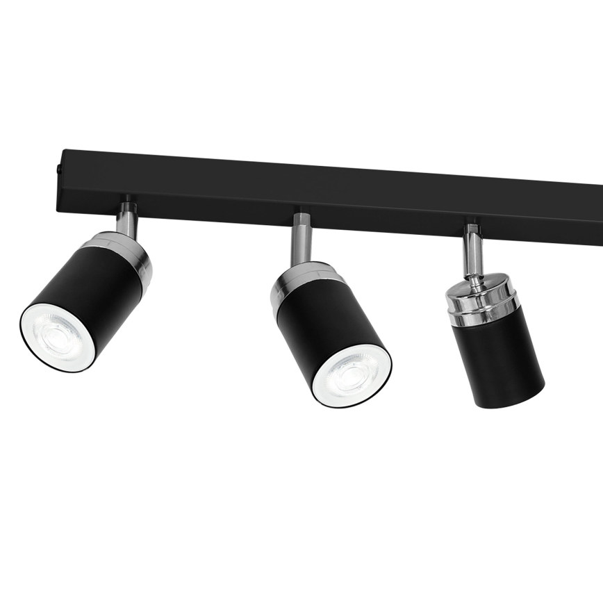 Spot RENO 6xGU10/60W/230V noir/chrome brillant
