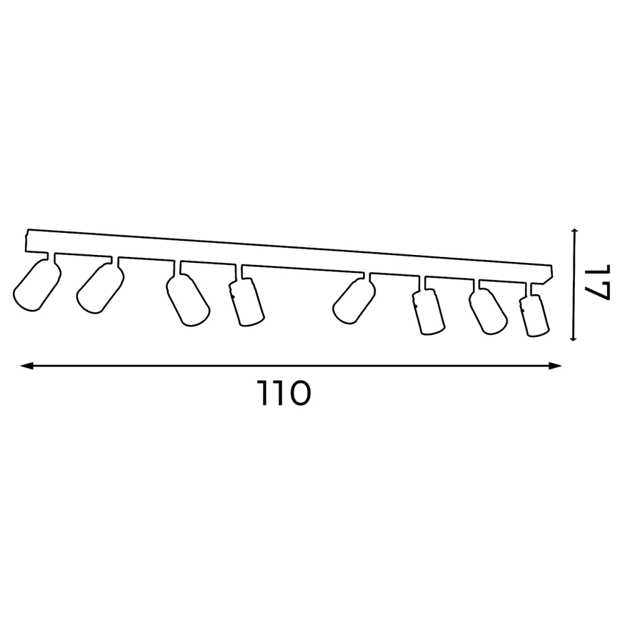 Spot RENO 8xGU10/8W/230V blanc/chrome brillant
