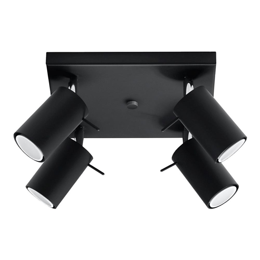 Spot RING 4 4xGU10/10W/230V noir