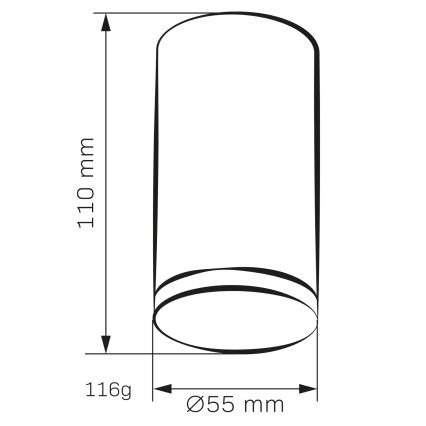 Spot salle de bain TURYN 1xGU10/10W/230V IP44 noir