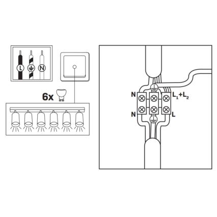 Spot salle de bain TURYN 6xGU10/10W/230V IP44 blanc