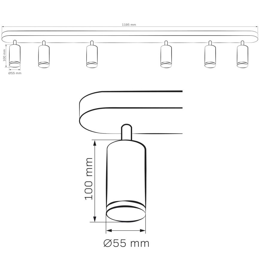 Spot salle de bain TURYN 6xGU10/10W/230V IP44 blanc