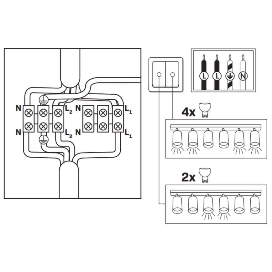 Spot salle de bain TURYN 6xGU10/10W/230V IP44 blanc