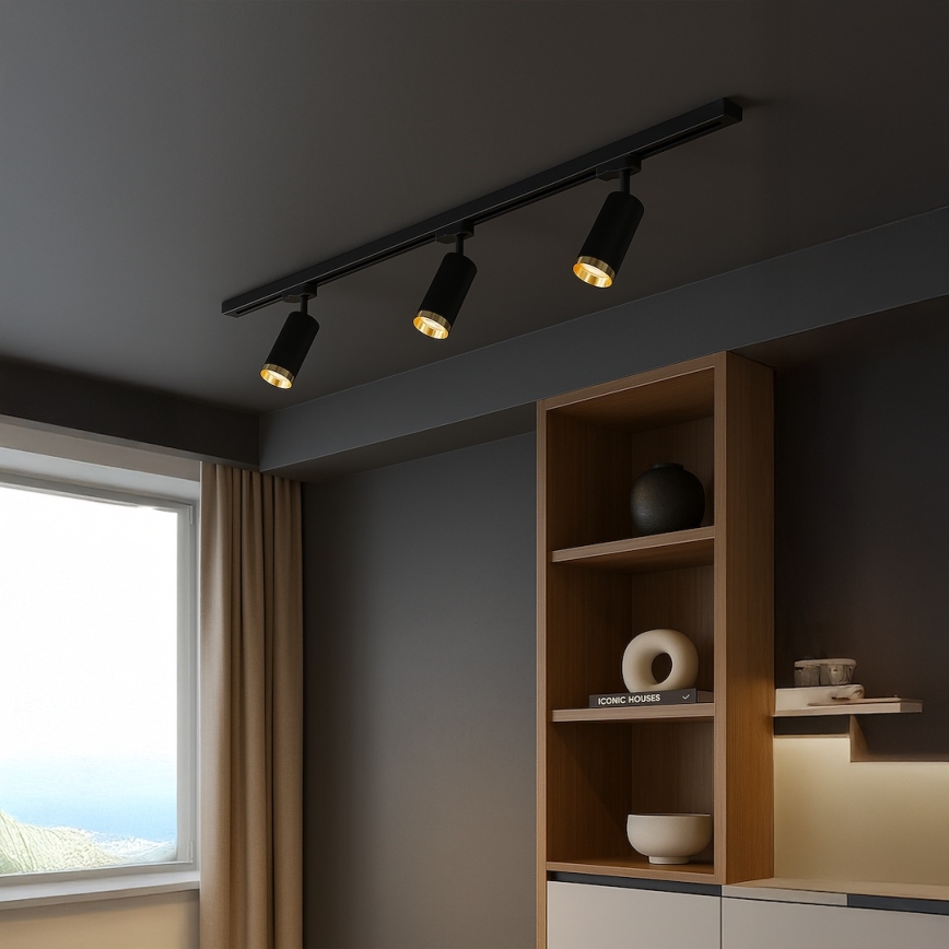 Spot sur rail MICA 3xGU10/10W/230V noir/doré