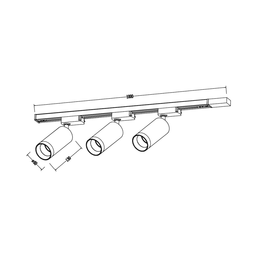 Spot sur rail MICA 3xGU10/10W/230V noir/doré