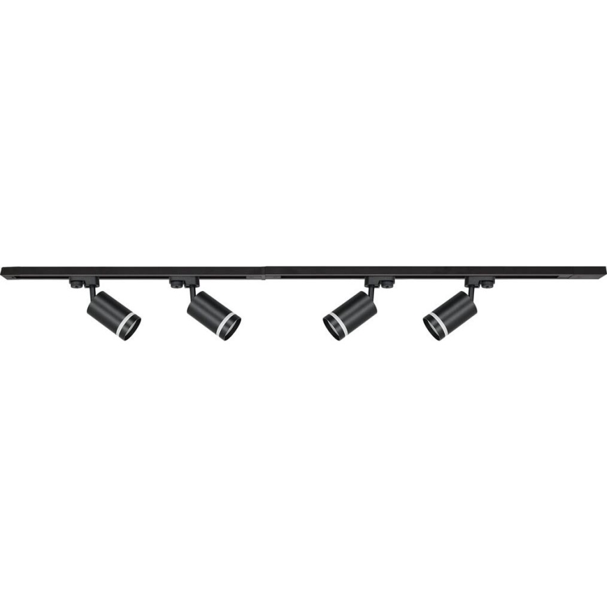 Spot sur rail PIPE 4xGU10/10W/230V 2x1m noir
