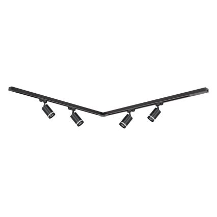Spot sur rail PIPE 4xGU10/10W/230V 2x1m noir