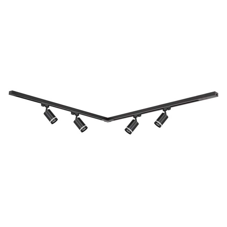 Spot sur rail PIPE 4xGU10/10W/230V 2x1m noir