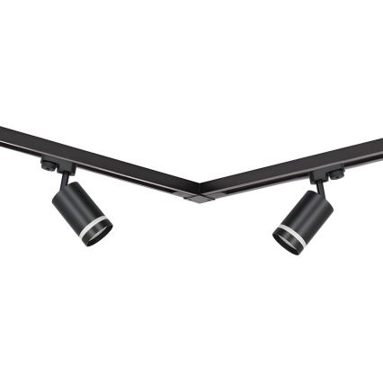 Spot sur rail PIPE 4xGU10/10W/230V 2x1m noir