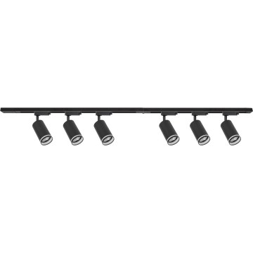 Spot sur rail PIPE 6xGU10/10W/230V, noir