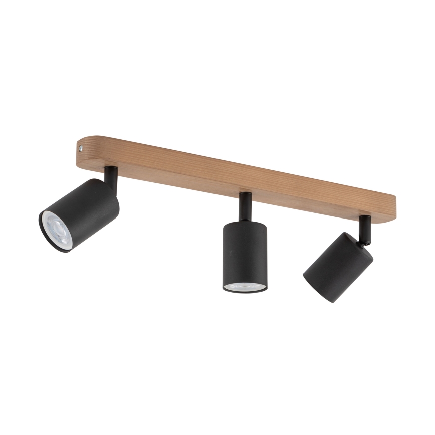 Spot TOP WOOD 3xGU10/10W/230V noir/bois