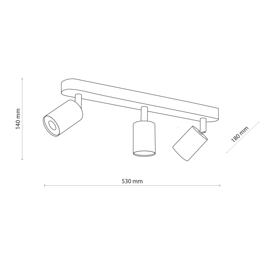 Spot TOP WOOD 3xGU10/10W/230V noir/bois
