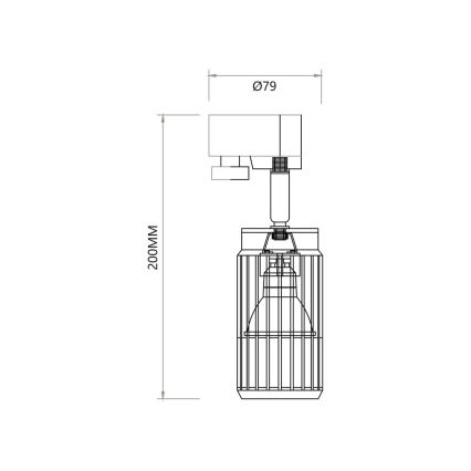 Spot VERTICAL pour système de rail 1xGU10/8W/230V blanc