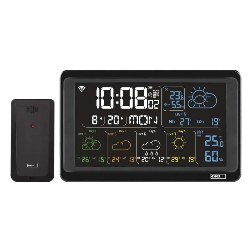 Station météo avec écran LCD GoSmart 230V/3xAAA + 2×AAA Wi-Fi Tuya noire