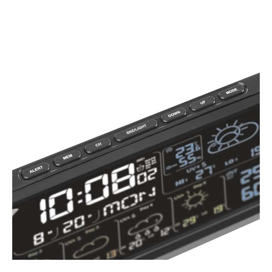 Station météo avec écran LCD GoSmart 230V/3xAAA + 2×AAA Wi-Fi Tuya noire