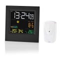 Station météo avec écran LCD couleur 230V/3xAAA + 2xAA noir