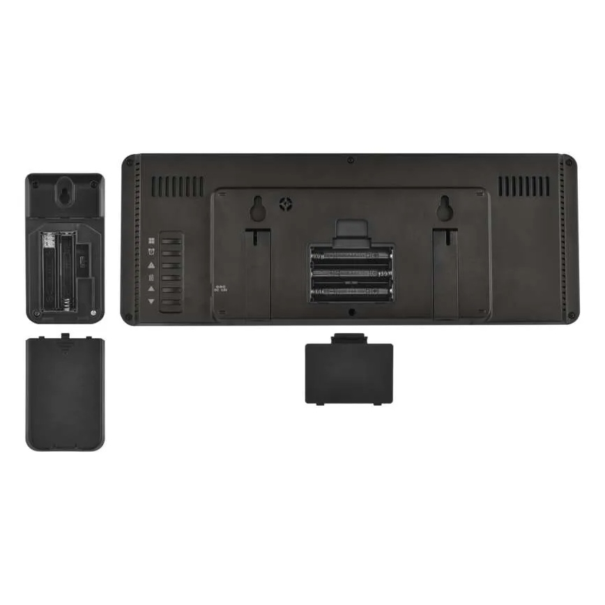 Station météo avec écran LCD couleur et réveil 5V 3xAAA + 2xAA noir