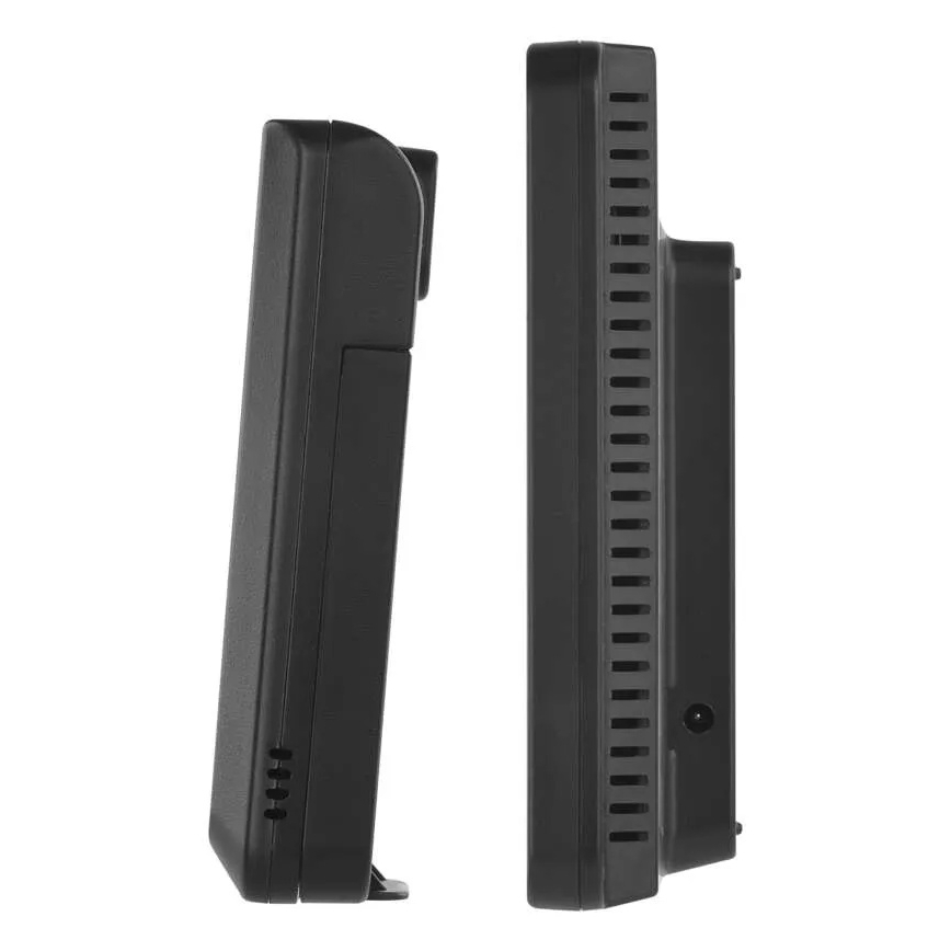 Station météo avec écran LCD couleur et réveil, alimentation 5V, 3xAAA + 2xAA, noir