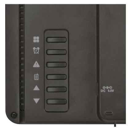 Station météo avec écran LCD couleur et réveil, alimentation 5V, 3xAAA + 2xAA, noir