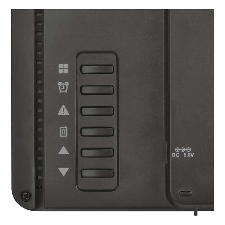 Station météo avec écran LCD couleur et réveil, alimentation 5V, 3xAAA + 2xAA, noir