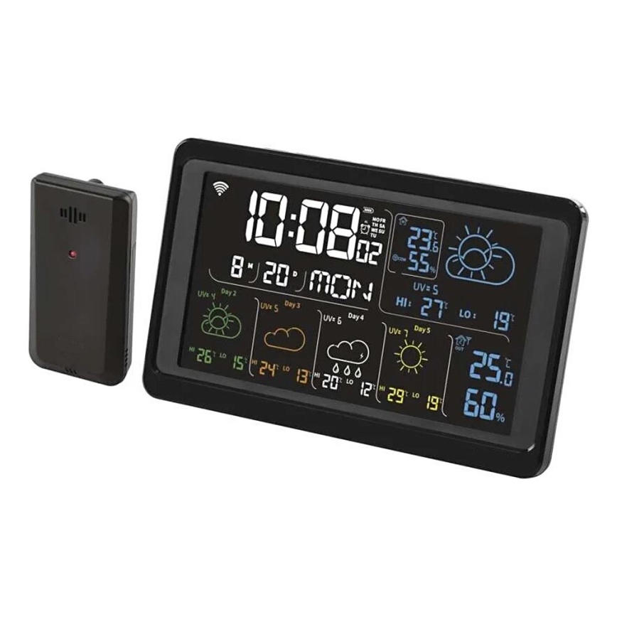 Station météo avec écran LCD GoSmart 230V/3xAAA + 2×AAA Wi-Fi Tuya noir