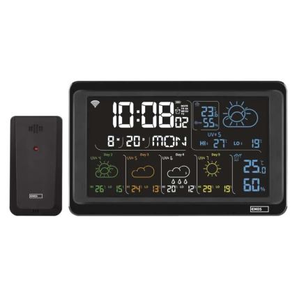 Station météo avec écran LCD GoSmart 230V/3xAAA + 2×AAA Wi-Fi Tuya noir