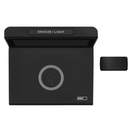 Station météo avec recharge sans fil 5V, alimentation 2x AA + 2x AAA, noire