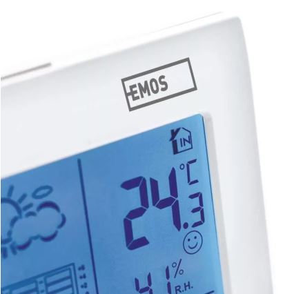 Station météo sans fil avec réveil 3xAAA blanche
