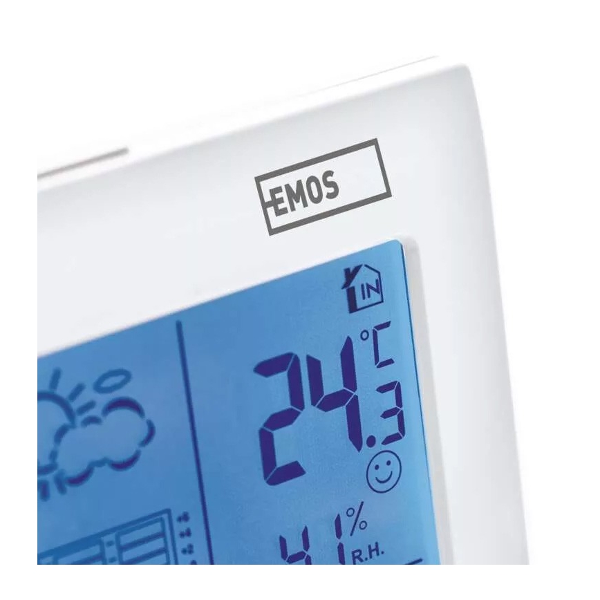 Station météo sans fil avec réveil 3xAAA blanche