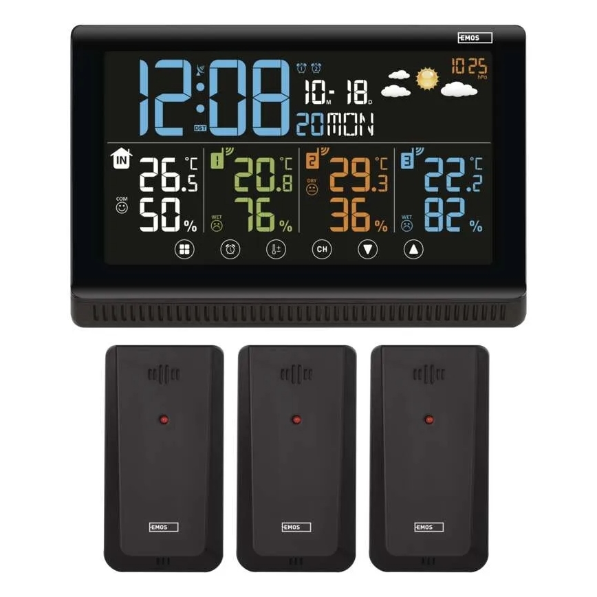 Station météo sans fil avec trois capteurs 5V/3xAAA + 2xAAA
