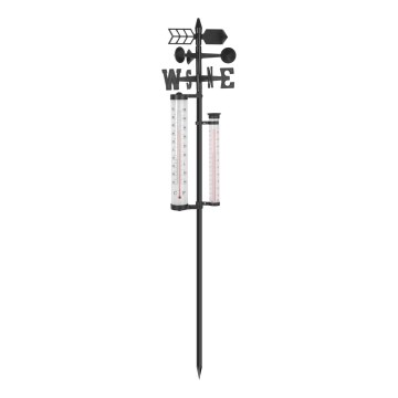 Station météorologique de jardin 3-en-1 145 cm noire