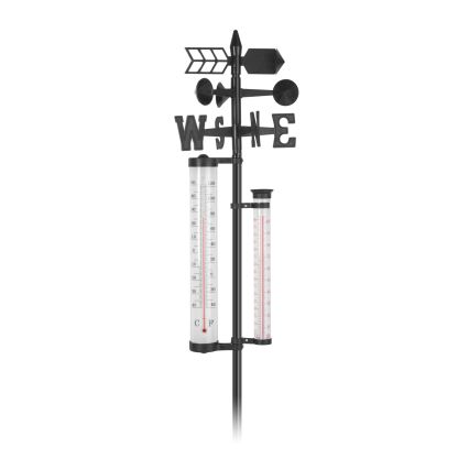 Station météorologique de jardin 3-en-1 145 cm noire
