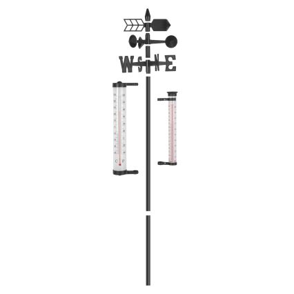 Station météorologique de jardin 3-en-1 145 cm noire