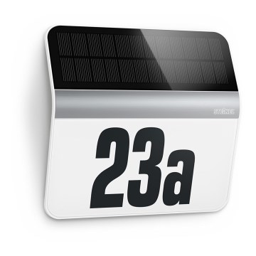 STEINEL 007140 - Numéro de maison solaire LED XSolar LH-N LED/0,03W inox IP44 2500 mAh
