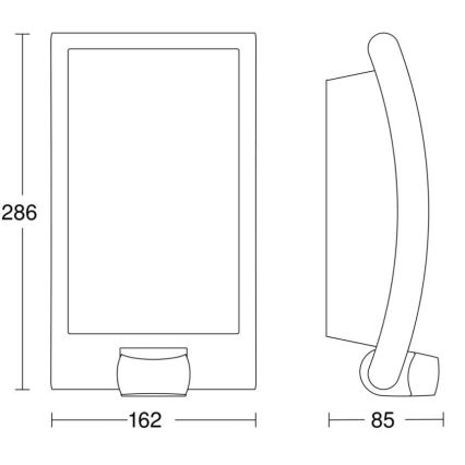 Steinel 009816 - Applique murale extérieure avec détecteur L 22 S 1xE27/60W/230V IP44