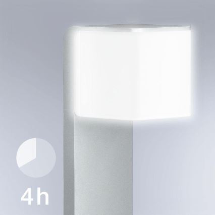 Steinel 055486 - Borne lumineuse LED extérieur avec détecteur CUBO LED/9,5W/230V IP44 argent