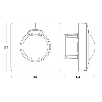 Steinel 057336 - Détecteur de mouvement HF 3360 DALI-2 IP20 carré blanc