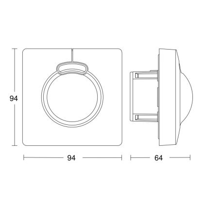 Steinel 058227 - Détecteur de mouvement HF 3360 V3 KNX carré blanc