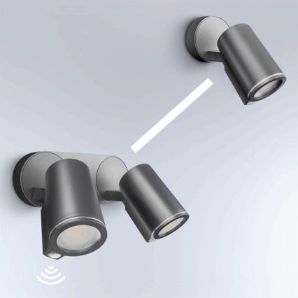 STEINEL 058654 - Applique murale d'extérieur LED avec capteur SPOT DUO 2xGU10/7,5W/230V IP44