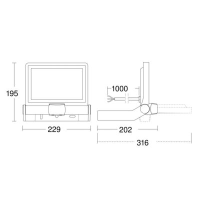 Steinel 065249 - Projecteur LED avec détecteur LED/18,6W/230V IP44