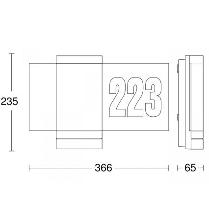 Steinel 067205 - Numéro de maison LED avec détecteur L270SC LED/7,8W/230V IP44