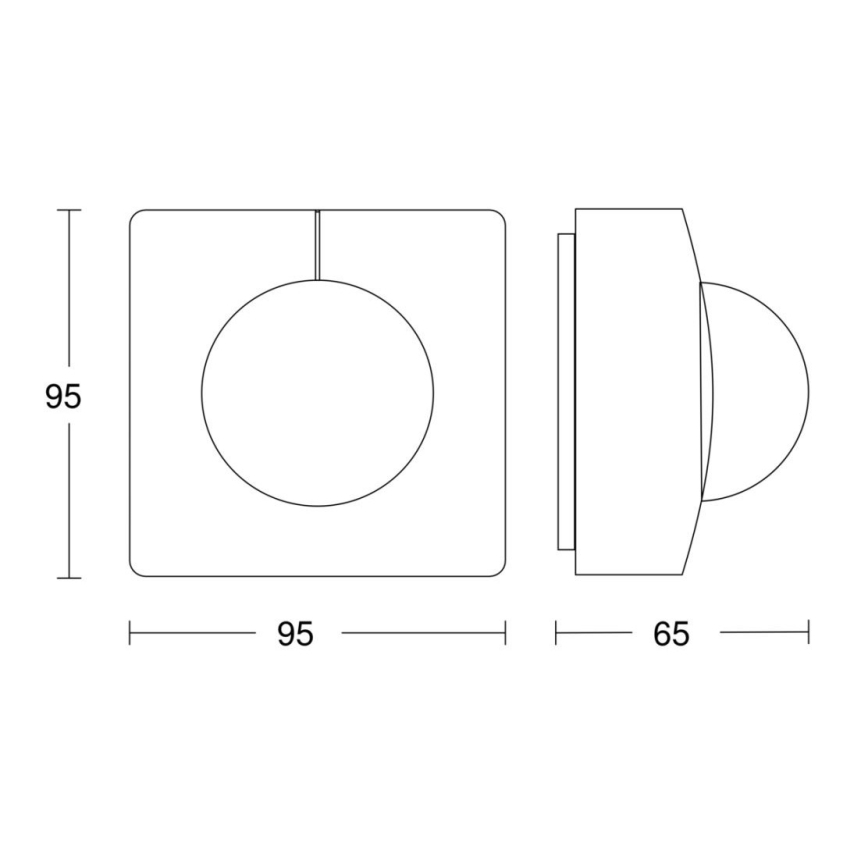 Steinel 068523 - Détecteur de mouvement IS 3360 40m COM1 IP54 carré noir