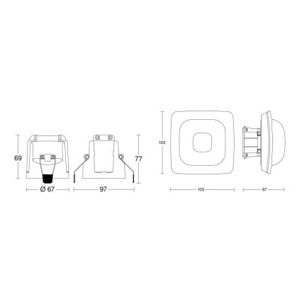 Steinel 079406 - Détecteur de présence IR Quattro HD-2 24m COM1 blanc