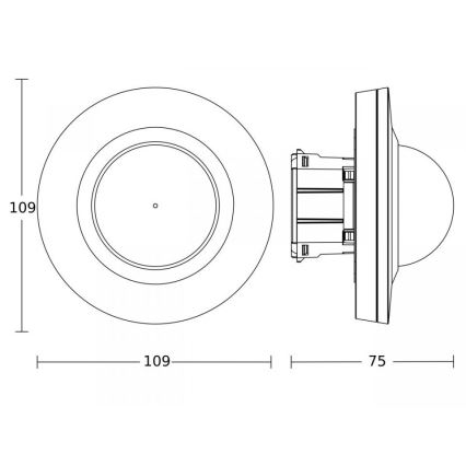 Steinel 087869 - Détecteur de mouvement avec un détecteur de présence PD-24 ECO COM1 360° noir