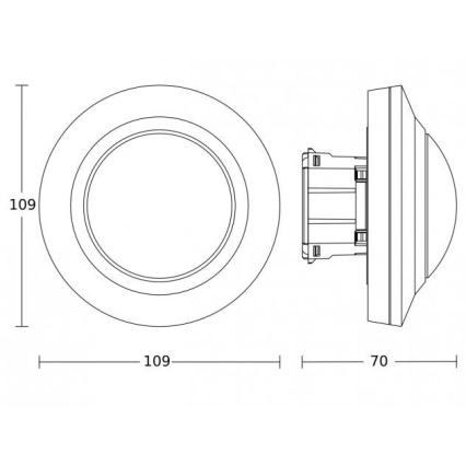 Steinel 087906 - Détecteur de mouvement encastrable avec un détecteur de présence PD-8 ECO COM1 360° noir