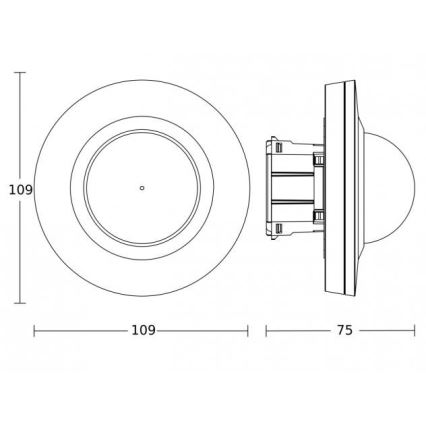 Steinel 088026 - Détecteur de mouvement encastrable avec un détecteur de présence PD-24 ECO KNX 360° noir