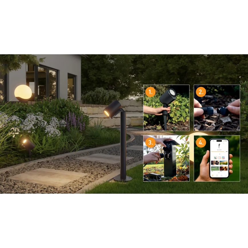 Steinel 089337 - Luminaire d'extérieur LED RGBW, 7,9 W/24 V, IP65